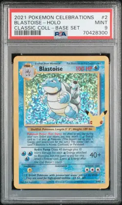 2021 POKEMON CELEBRATIONS CLASSIC COLLECTION #2 BLASTOISE-HOLO PSA 9 - Image 1