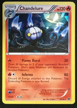 Chandelure 20/99 Cracked Ice Holo Pokemon Next Destinies Blister Exclusives LP - Image 1