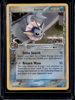 2005 Pokemon EX Delta Species Vaporeon Reverse Holo #18/113 - Image 1