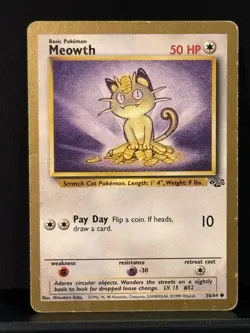 Wizards of the Coast Pokemon Meowth Jungle Unlimited 56/64 Regular English 1999 - Image 1