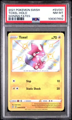2021 POKEMON SWORD & SHIELD SHINING FATES #SV041 TOXEL-HOLO PSA 8 - Image 1