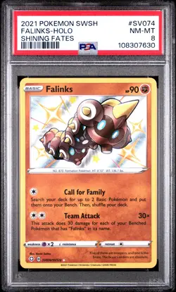2021 POKEMON SWORD & SHIELD SHINING FATES #SV074 FALINKS-HOLO PSA 8 - Image 1