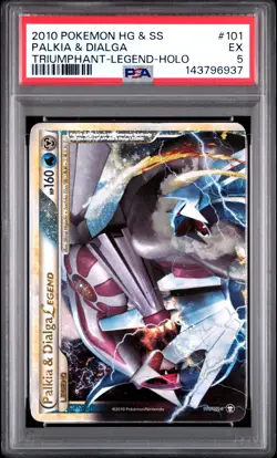 2010 POKEMON HEARTGOLD & SOULSILVER TRIUMPHANT PALKIA & DIALGA LEGEND-HOLO PSA 5 - Image 1