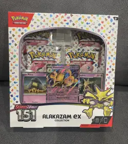 Pokemon TCG Scarlet and Violet - 151 Alakazam ex Collection Box - 4 Packs 820650855269 - Image 1