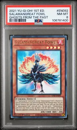 2021 YU-GI-OH! GHOSTS FROM THE PAST 1ST ED #EN092 SALAMANGREAT FOWL PSA 8 - Image 1