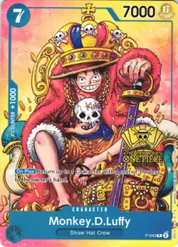 MONKEY.D.LUFFY (2ND ANNIVERSARY STAMPED PROMO) P-043 NM - Image 1