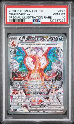 2023 POKEMON OBF EN-OBSIDIAN FLAMES #223 CHARIZARD EX PSA 10 - Image 1