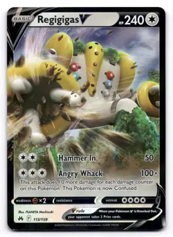 Regigigas V NM 113/159 Holo Crown Zenith Pokemon Holo V Rare - Image 1