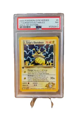 2000 POKEMON GYM HEROES HOLO-1ST EDITION #6 LT. SURGE'S ELECTABUZZ PSA 7 - Image 1