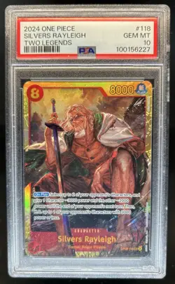 2024 One Piece Two Legends Silvers Rayleigh Secret Rare #OP08-118 PSA 10 - Image 1