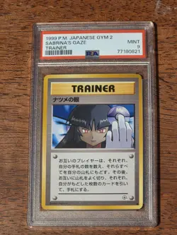 PSA 9 Mint Sabrina's Gaze Japanese Banned Artwork Pokemon Card - Image 1