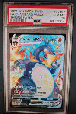 2021 POKEMON SWORD & SHIELD SHINING FATES #SV107 FULL ART/CHARIZARD VMAX PSA 10 - Image 1
