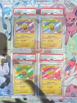2024 Pikachu Batik Shirt SV-P Indonesia 4 Card Set PSA 10 & PSA 9 Sequential Set - Image 1