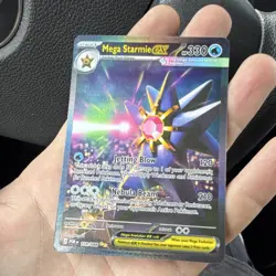 Pokemon Mega Starmie EX Full Art Holo 330 HP Water Card POR Set 118/088 - Image 3