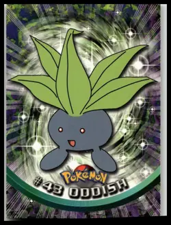 1999 Topps Pokemon TV Animation Edition Series 1 #43 Oddish Blue Topps Logo Foil - Image 1