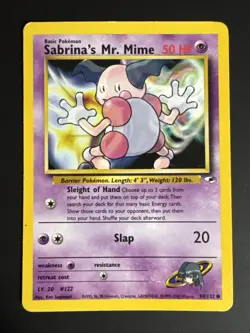 Pokemon TCG Card 2000 Gym Heroes Sabrina's Mr. Mime 94/132 Vintage - Image 1