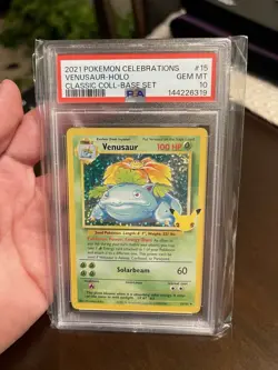 Pokemon 2021 Celebrations Classic Collection Venusaur Holo Card 15/102 PSA 10 - Image 1
