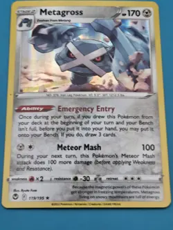 Pokemon - Silver Tempest - Metagross - 119/195 - Holo Rare LP - Image 1