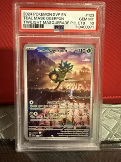 Pokemon Teal Mask Ogerpon P.C. ETB Promo #123 PSA 10 Gem Mint - Image 1