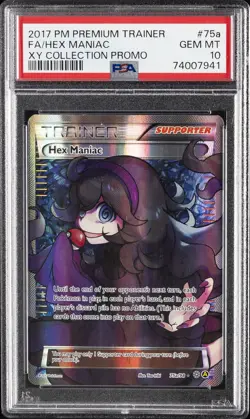 2017 POKEMON PREM TRAINER XY COLL PROMO #75A FULL ART/HEX MANIAC PSA 10 - Image 1