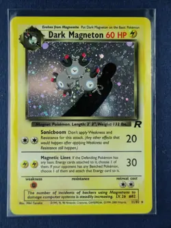 🌀HOLOGRAPHIC DARK MAGNETON📈 Pokemon | Team Rocket 11/82 ✨ 1 of a Kind Swirl 🌀 - Image 2