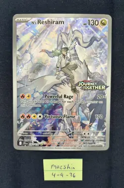 Pokemon TCG N'S Reshiram #167/159 Stamped Promo IR SV: Journey Together NM/M - Image 1