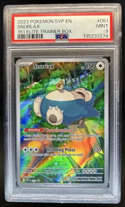 2023 Pokemon SV Black Star Promos Snorlax #051 PSA 9 - Image 1