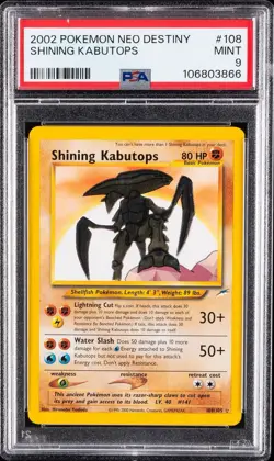 2002 POKEMON NEO DESTINY #108 SHINING KABUTOPS PSA 9 - Image 1