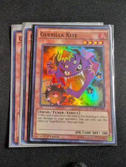 Yugioh - 3x Guerilla Kite WSUP-EN040 1st Super Rare NM - Image 1