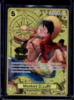 2025 One Piece Monkey.D.Luffy 2nd Anniversary Stamped Super Rare #ST13-015 - Image 1
