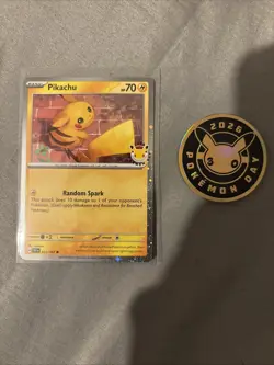 Pokemon TCG Pikachu Pokemon Day 2026 Promo Card & Pokemon Day Coin Mint - Image 1
