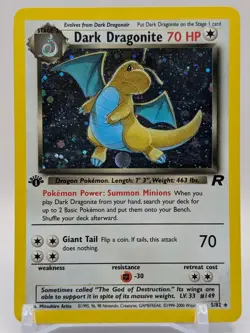 Pokemon TCG Team Rocket Set Dark Dragonite 5/82 Rare Holo 1st Edition LP/MP - Image 1