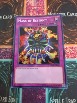 Yugioh Mask of Restrict OP02-EN010 Super Rare Unlimited Near Mint - Image 1