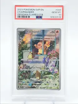 CHARMANDER 2023 POKEMON OBSIDIAN FLAMES ETB BLACK STAR PROMO #044 PSA 10 Q3562 - Image 1