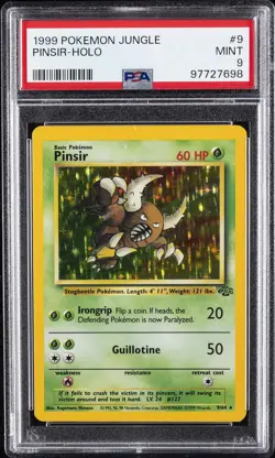 1999 POKEMON JUNGLE #9 PINSIR-HOLO PSA 9 - Image 1