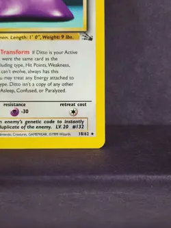 Ditto 1st Edition 18/62 - Fossil Set 1999 Pokemon TCG Non Holo LP - FAST SHIP! - Image 5