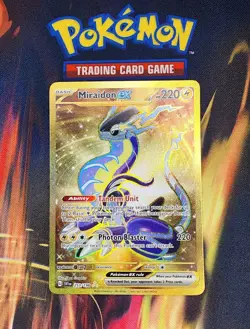 Miraidon ex Pokemon Scarlet & Violet 253/198 Holo Gold Hyper Rare - Image 1