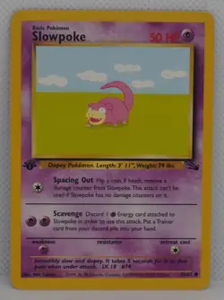 Slowpoke 55/62 1st Edition Fossil Regular Pokemon TCG - Image 1