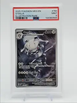 STEELIX 2025 POKEMON MEGA EVOLUTION ILLUSTRATION RARE 150/132 PSA 9 Q6222 - Image 1