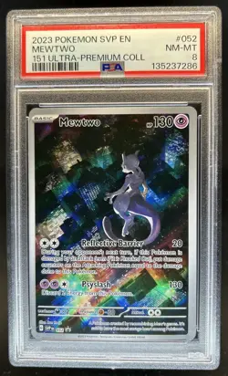 2023 Pokemon SV Black Star Promos Mewtwo #052 PSA 8 - Image 1