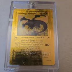 Shining Charizard 107/105 Gold Card Pokemon Card 1st Edition Neo Destiny TCG VGC - Image 2