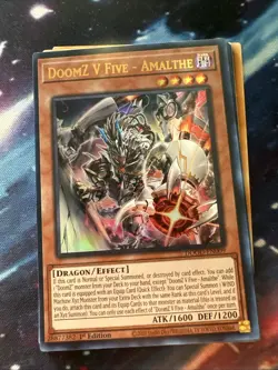 Yugioh! 1x DoomZ V Five - Amalthe DOOD-EN009 Ultra Rare 1st Ed NM - Image 1