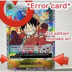 *ERROR* Monkey D. Luffy OP07-109 SR foil, One Piece card, nakamaru, english 2024 - Image 1