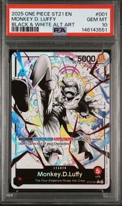 2025 ONE PIECE STARTER DECK ST21-EX GEAR 5 ALTERNATE ART MONKEY D. LUFFY PSA 10 - Image 1