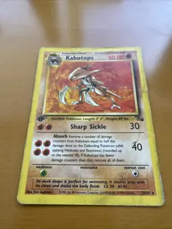 Pokemon TCG Kabutops 24/62 1st Edition Non Holo Fossil Pokemon Card - Damage - Image 2