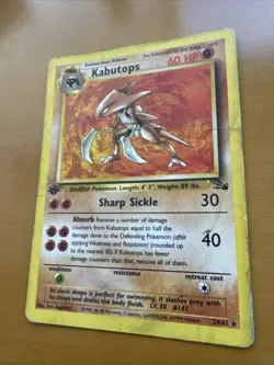 Pokemon TCG Kabutops 24/62 1st Edition Non Holo Fossil Pokemon Card - Damage - Image 3