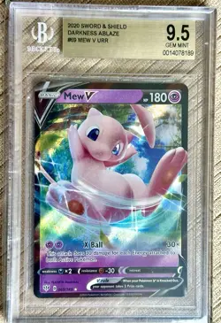 2020 MEW V ULTRA RARE RARE DARKNESS ABLAZE #69 POKEMON CARD BGS 9.5 GEM MINT 💎 - Image 1