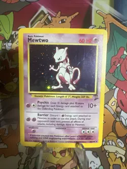 Pokemon TCG Base Set 2 Mewtwo Holo Rare Card 10/130 Raw - Image 1