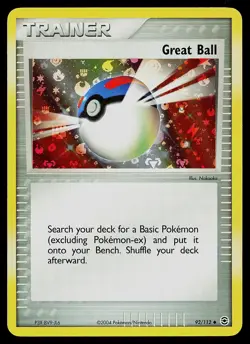 Pokemon Card - Great Ball FireRed & LeafGreen 92/112 Uncommon Reverse Holo - Image 1
