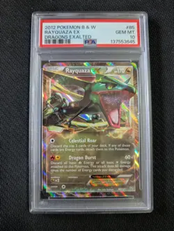 Rayquaza 85 PSA 10 Dragons Exalted Graded Pokemon Card Black & White - Image 1